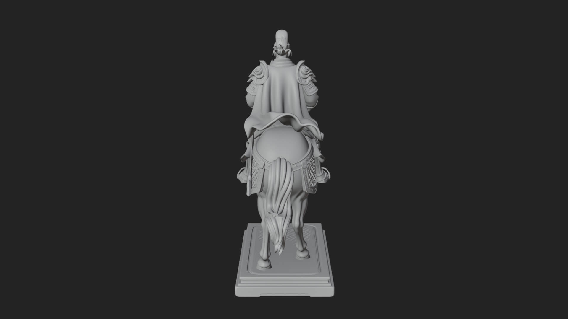 Mounted Armored General Statue Design 4 3D Print Model 3D Model