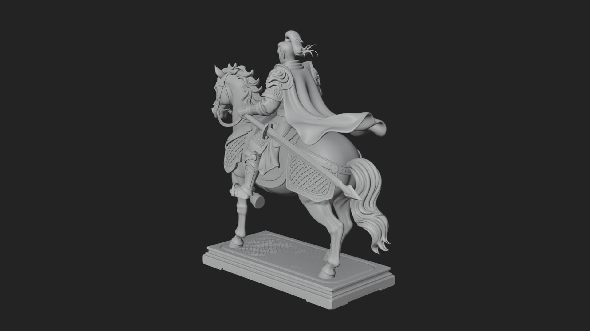 Mounted Armored General Statue Design 4 3D Print Model 3D Model