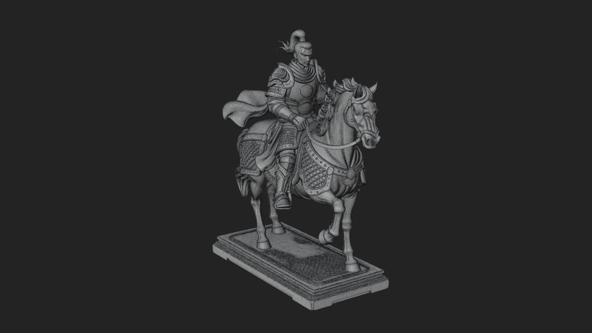 Mounted Armored General Statue Design 4 3D Print Model 3D Model