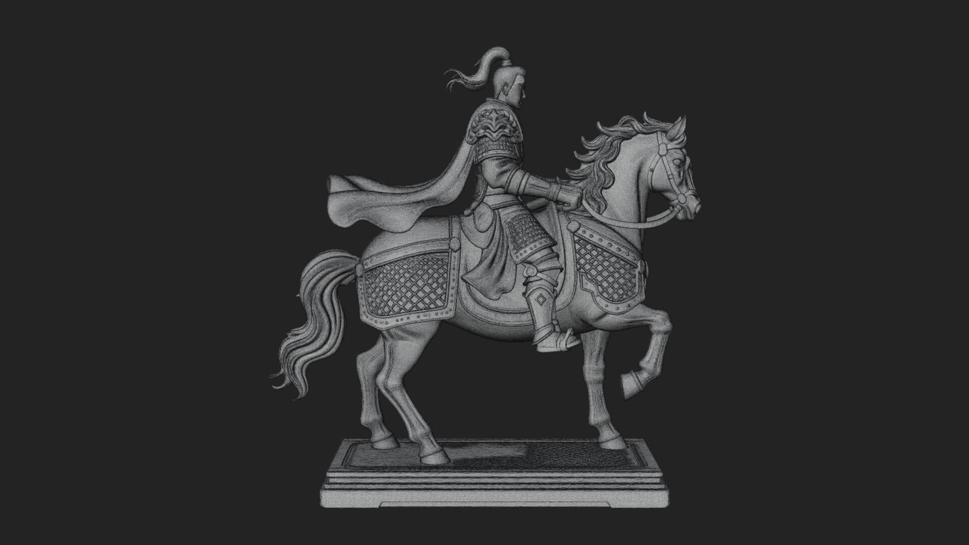 Mounted Armored General Statue Design 4 3D Print Model 3D Model