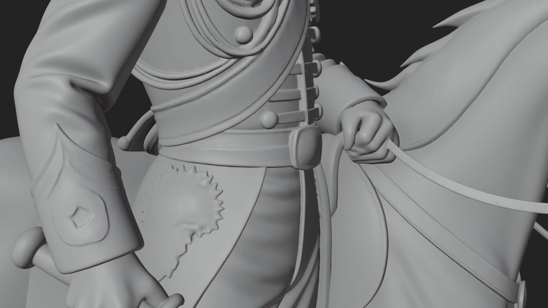 Mounted Officer on Horse Statue Design 1 3D Print Model 3D Model