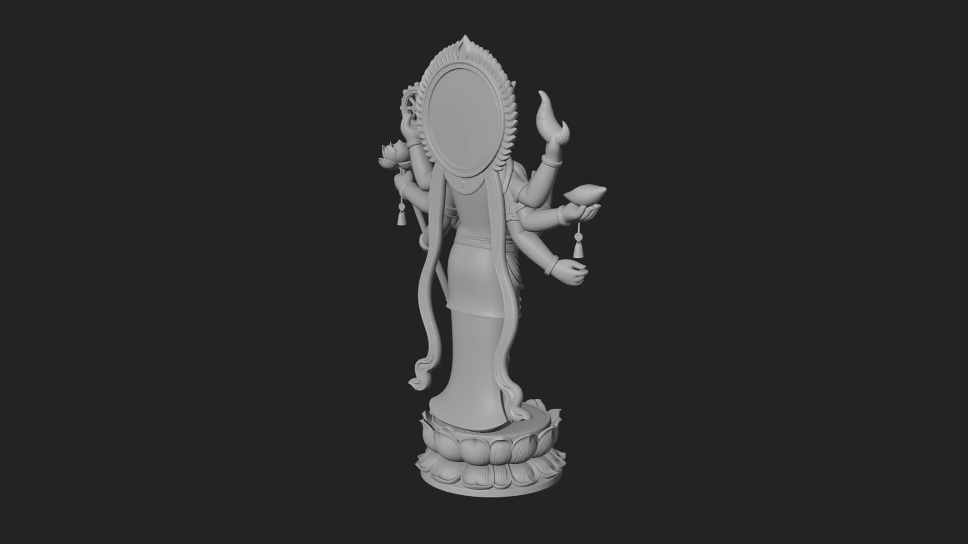 Multi-Armed Guanyin Statue Design 10 3D Print Model 3D Model