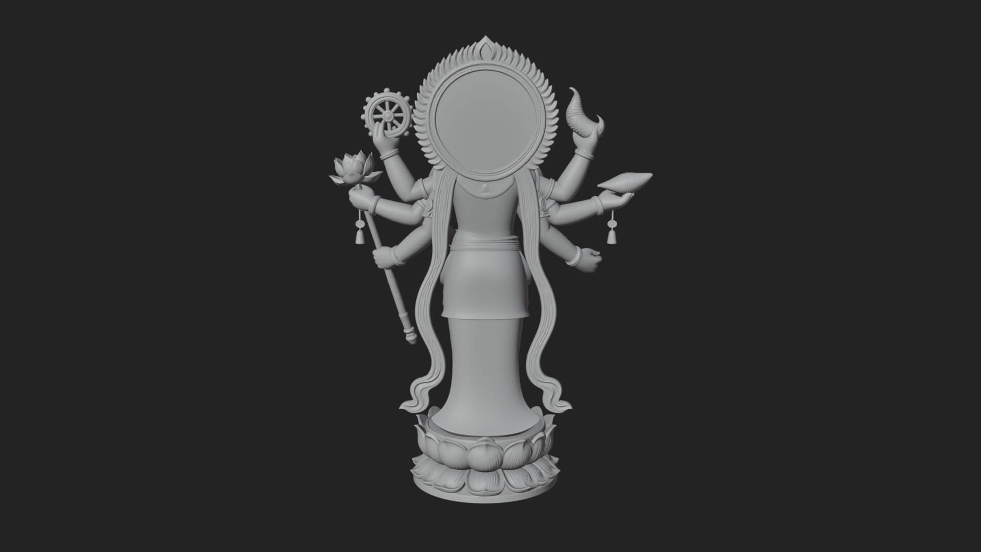 Multi-Armed Guanyin Statue Design 10 3D Print Model 3D Model