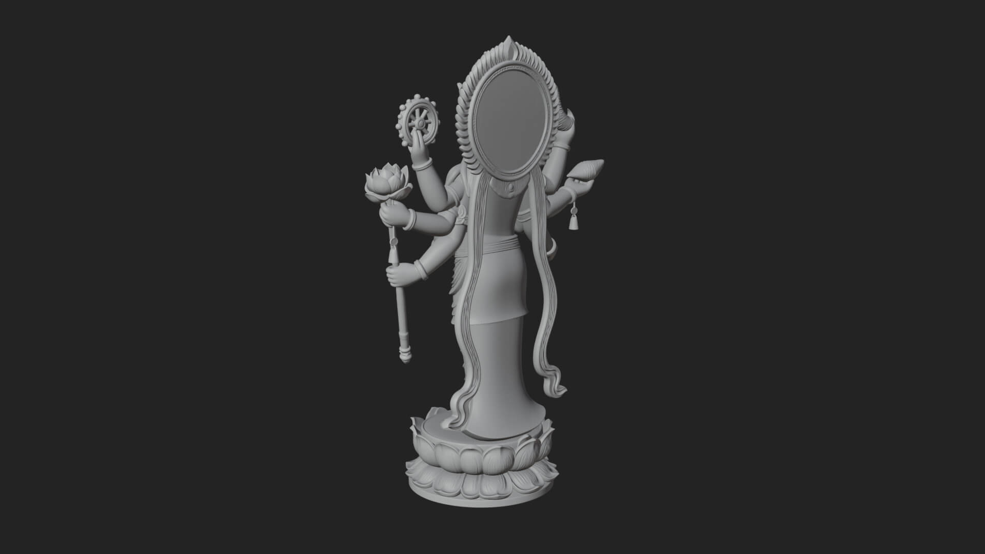 Multi-Armed Guanyin Statue Design 10 3D Print Model 3D Model