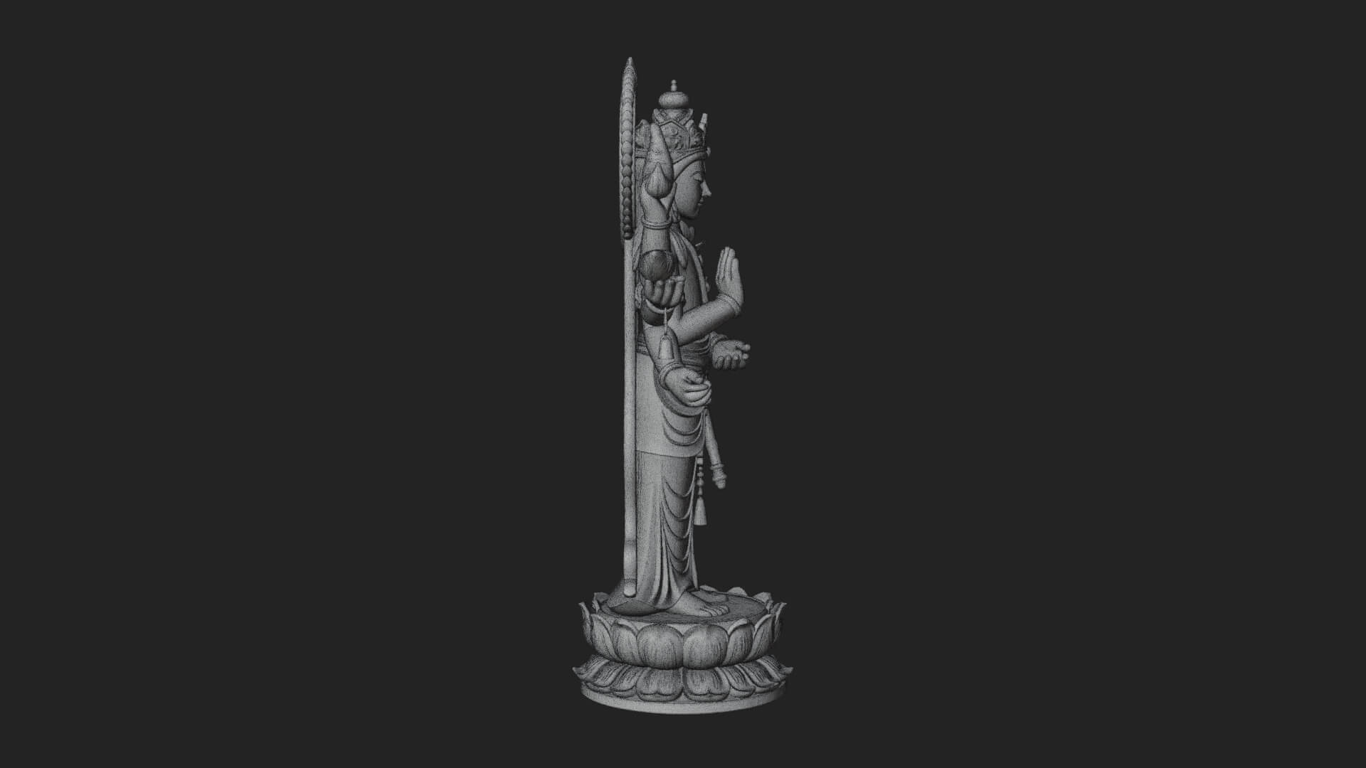 Multi-Armed Guanyin Statue Design 10 3D Print Model 3D Model