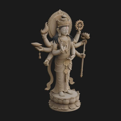 Multi-Armed Guanyin Statue Design 10 3D Print Model