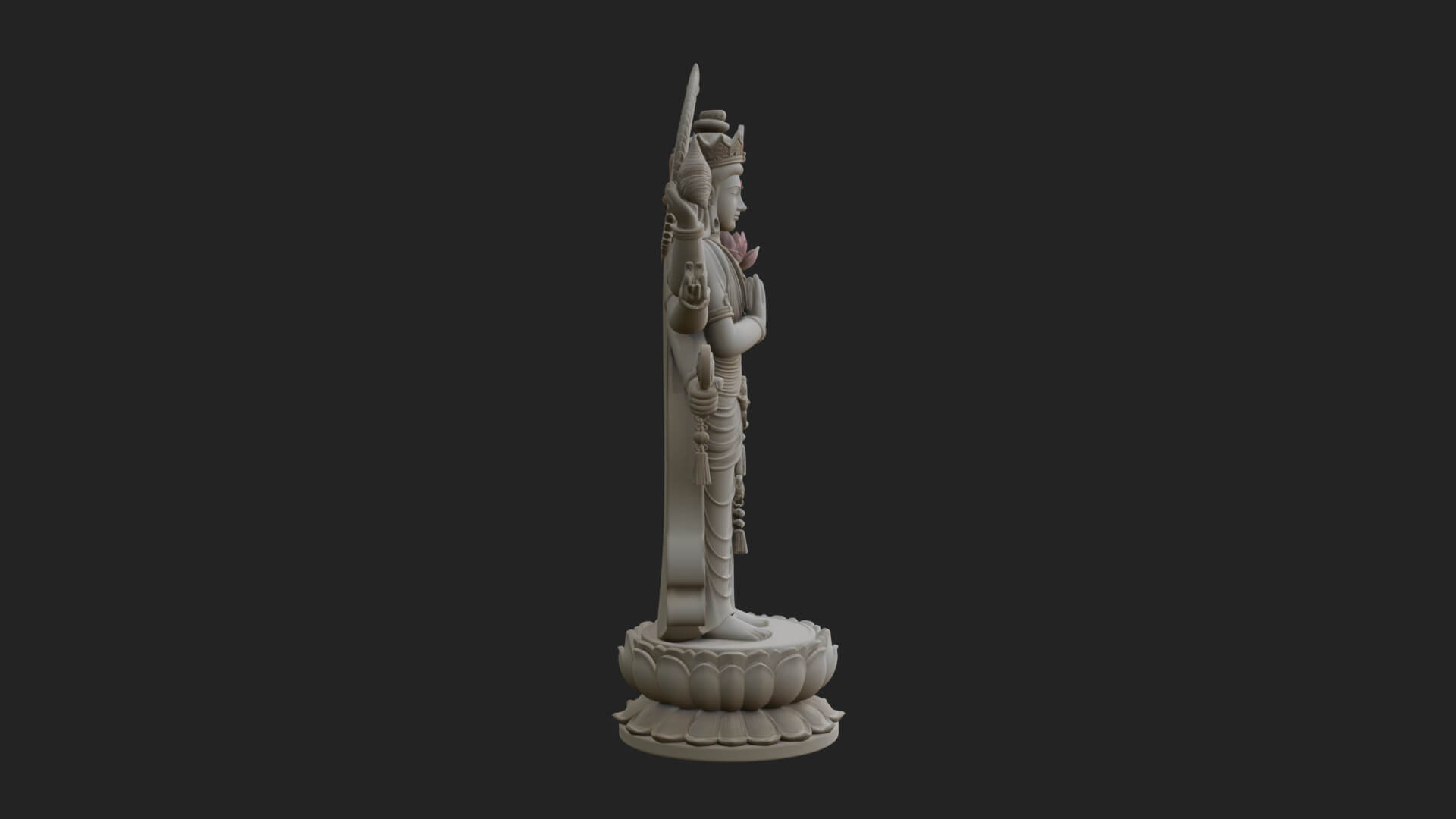 Multi-Armed Guanyin Statue Design 11 3D Print Model 3D Model