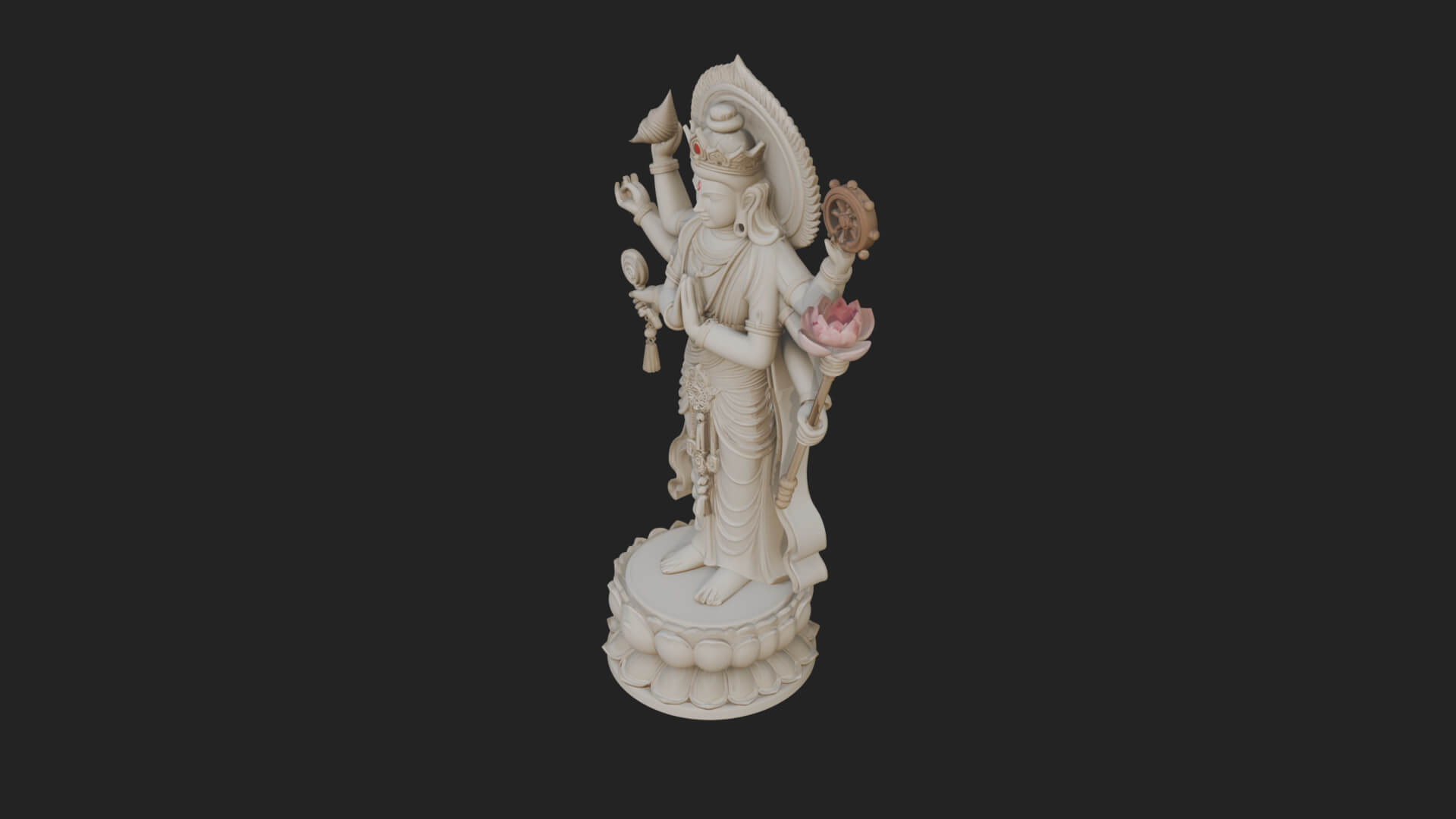 Multi-Armed Guanyin Statue Design 11 3D Print Model 3D Model
