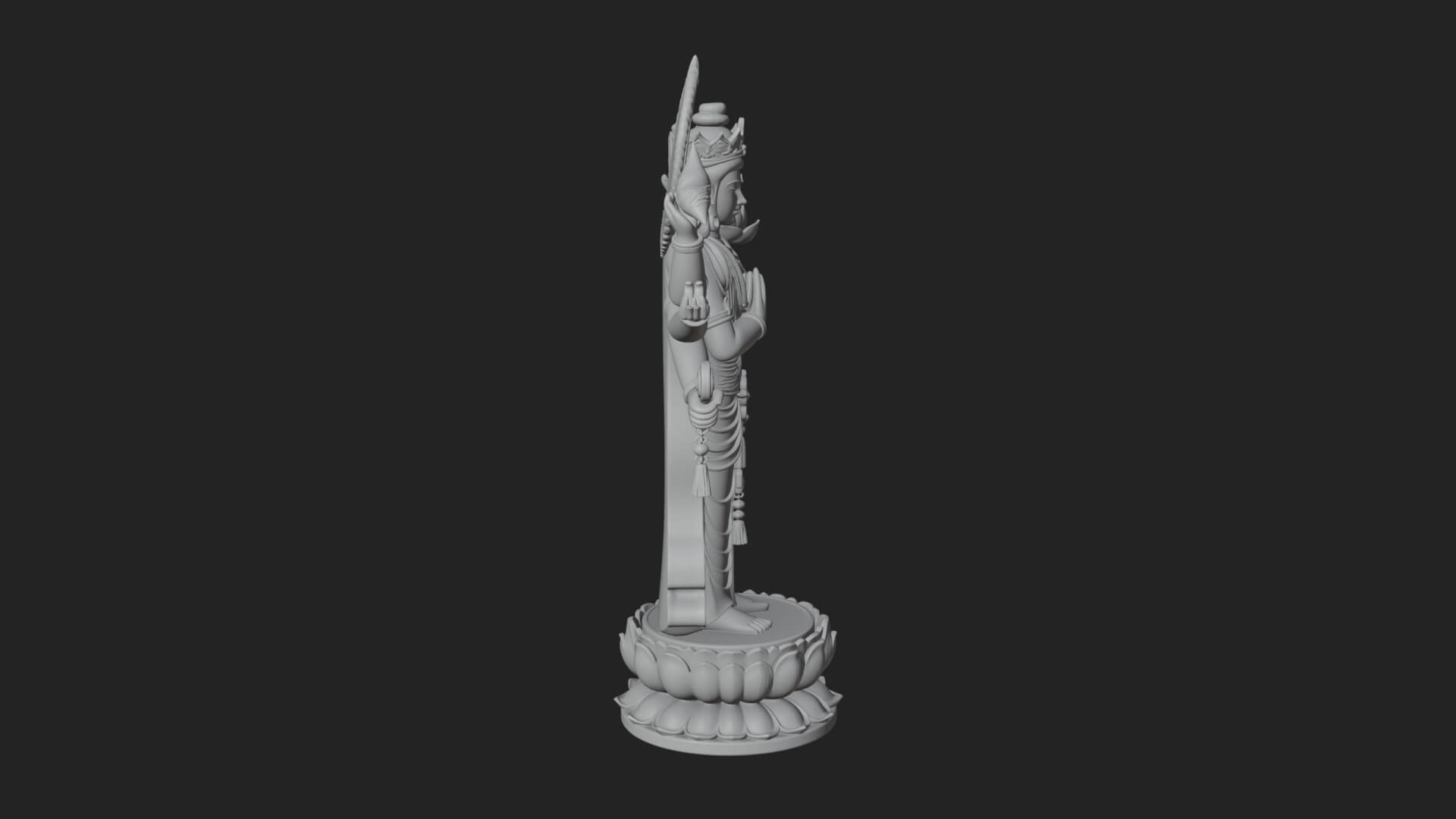 Multi-Armed Guanyin Statue Design 11 3D Print Model 3D Model
