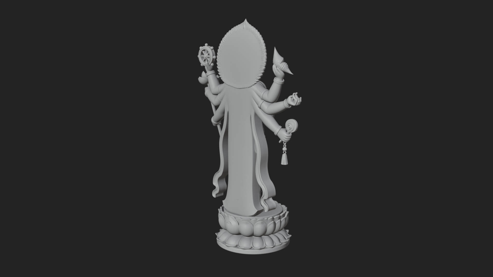 Multi-Armed Guanyin Statue Design 11 3D Print Model 3D Model