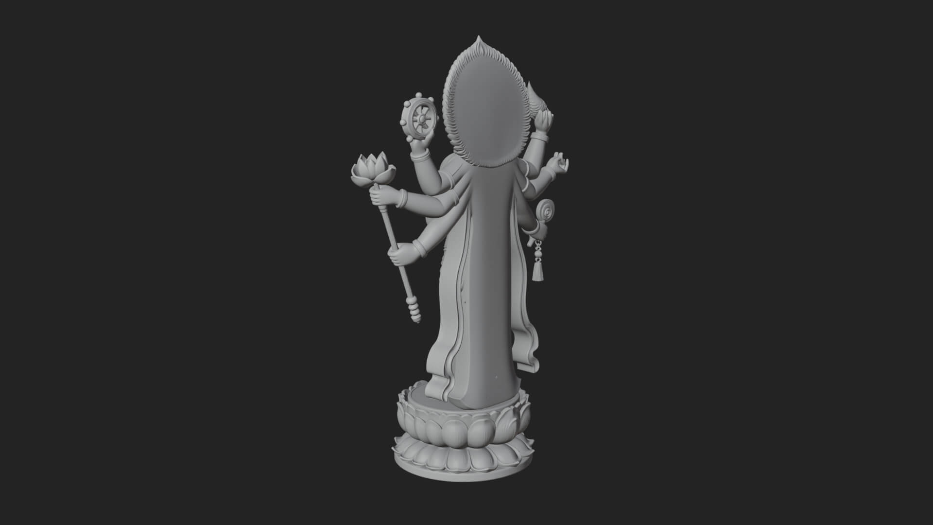 Multi-Armed Guanyin Statue Design 11 3D Print Model 3D Model