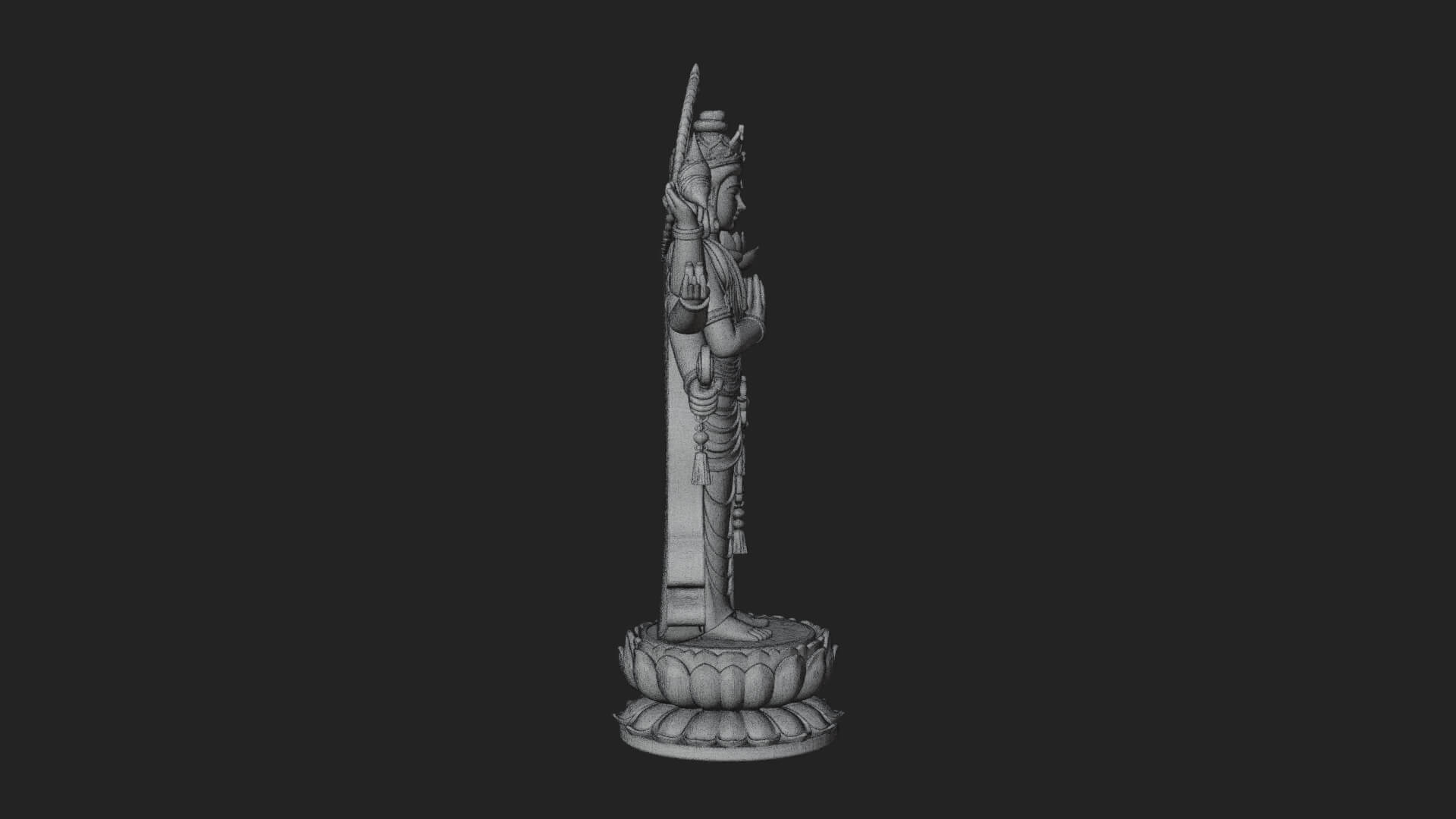 Multi-Armed Guanyin Statue Design 11 3D Print Model 3D Model