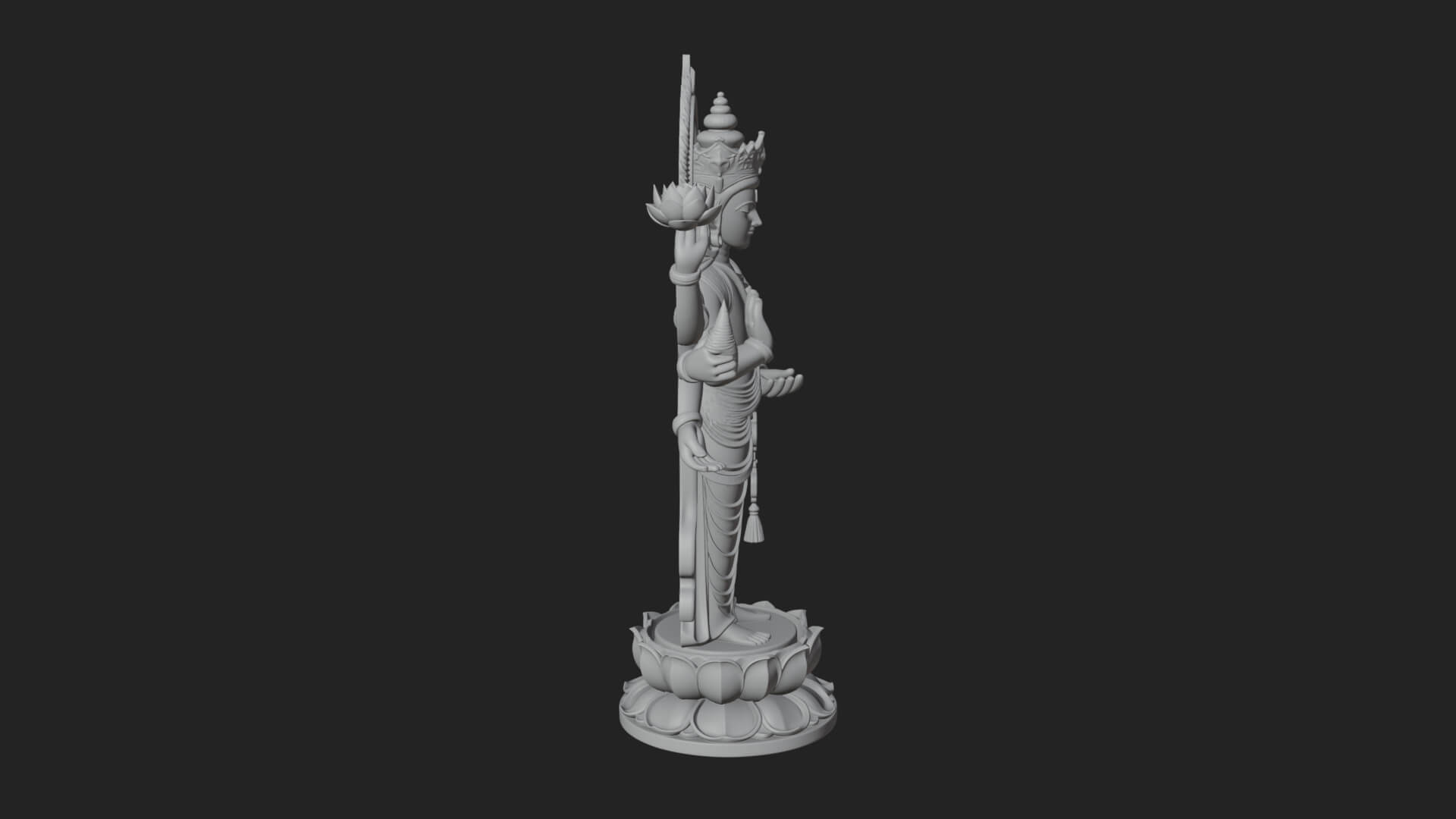 Multi-Armed Guanyin Statue Design 8 3D Print Model 3D Model