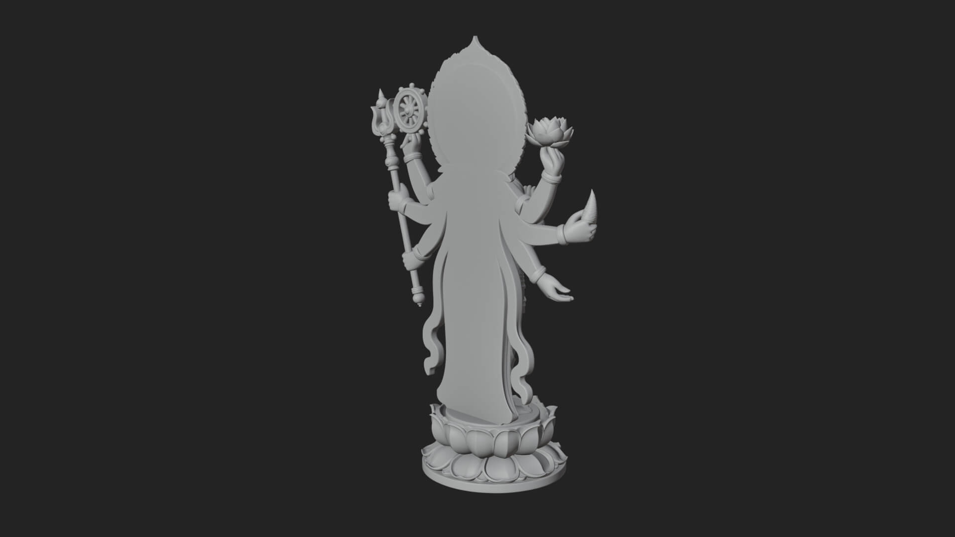 Multi-Armed Guanyin Statue Design 8 3D Print Model 3D Model