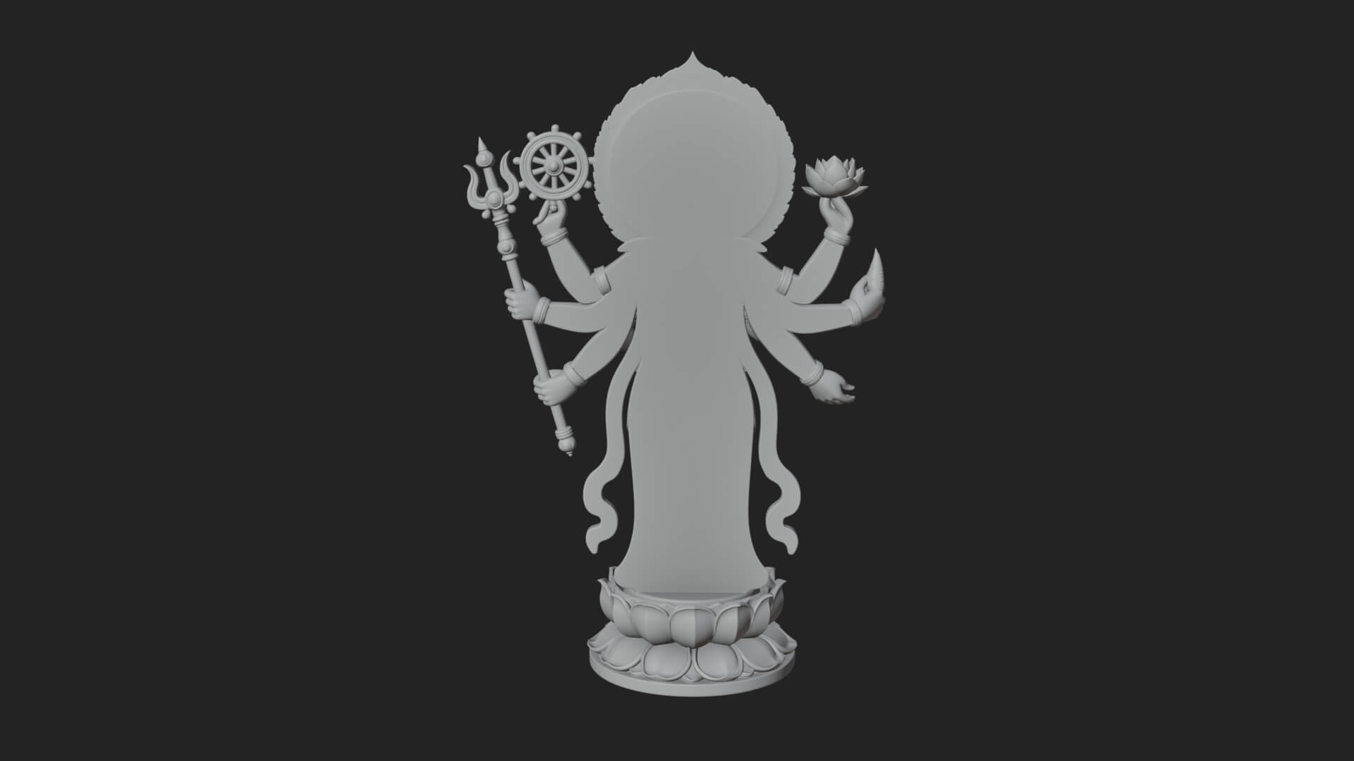 Multi-Armed Guanyin Statue Design 8 3D Print Model 3D Model