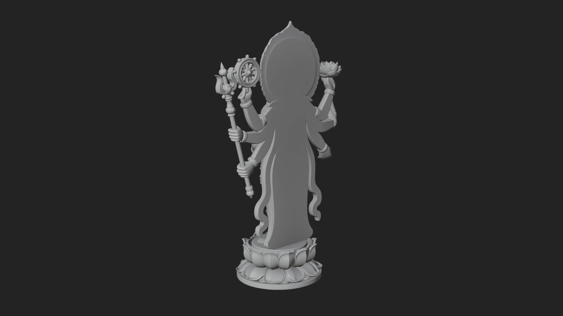 Multi-Armed Guanyin Statue Design 8 3D Print Model 3D Model