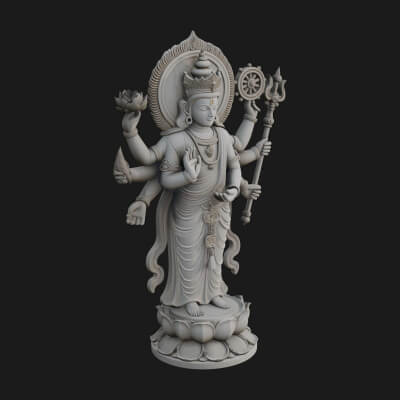 Multi-Armed Guanyin Statue Design 8 3D Print Model