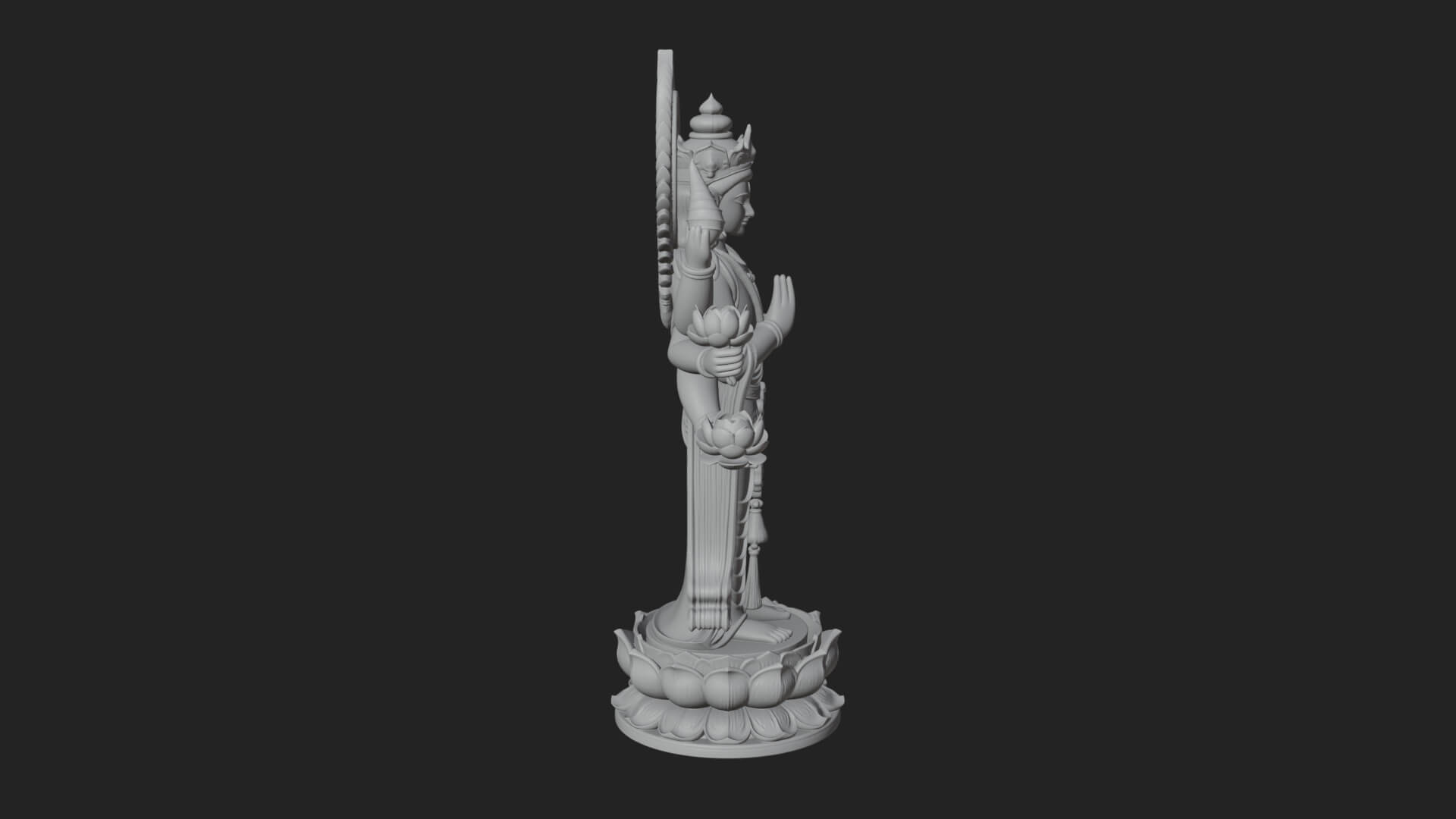 Multi-Armed Guanyin Statue Design 9 3D Print Model 3D Model