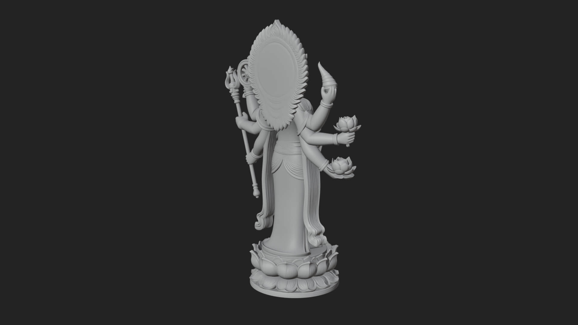 Multi-Armed Guanyin Statue Design 9 3D Print Model 3D Model