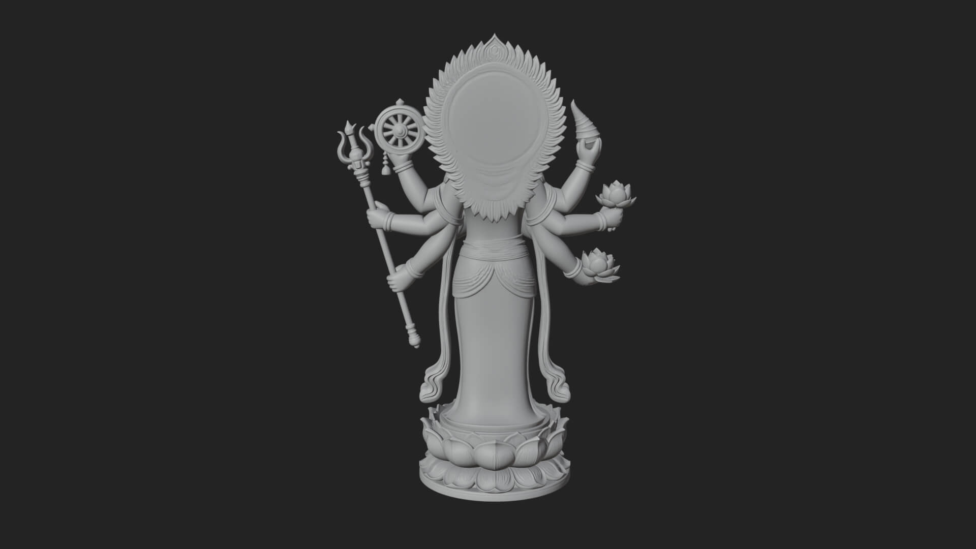 Multi-Armed Guanyin Statue Design 9 3D Print Model 3D Model