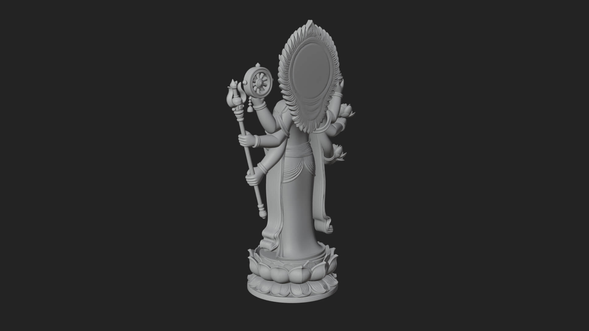 Multi-Armed Guanyin Statue Design 9 3D Print Model 3D Model