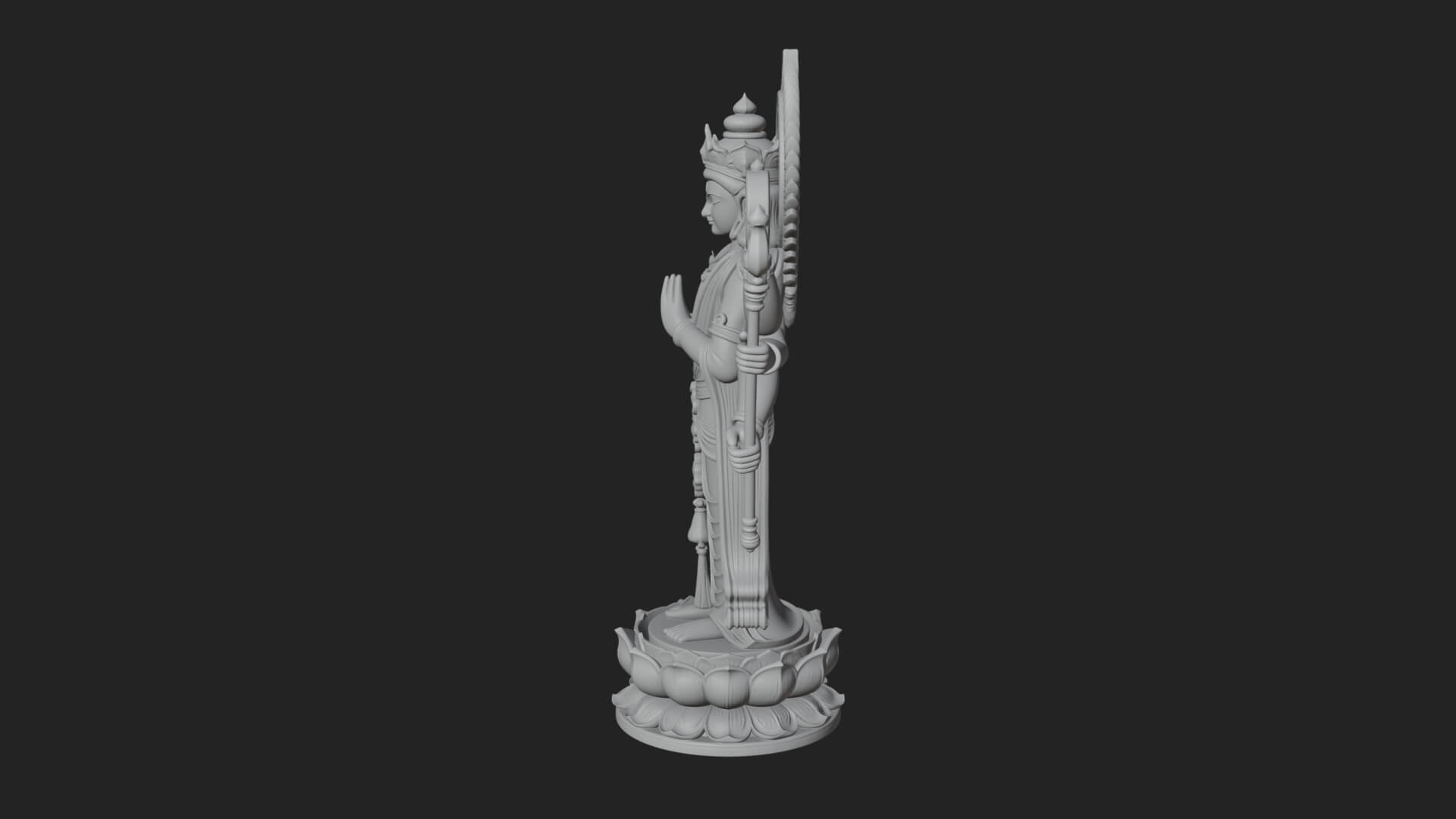 Multi-Armed Guanyin Statue Design 9 3D Print Model 3D Model
