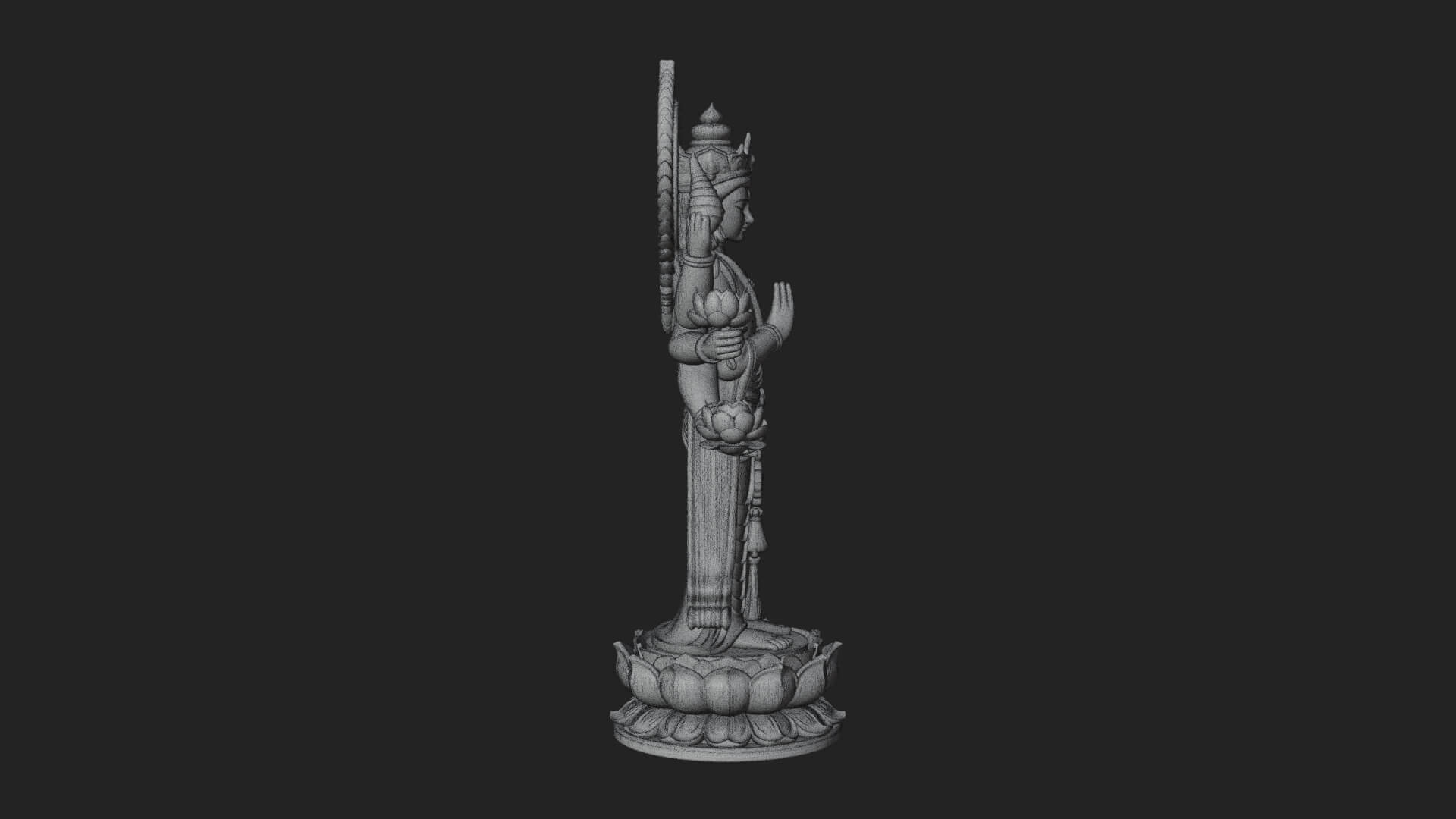 Multi-Armed Guanyin Statue Design 9 3D Print Model 3D Model
