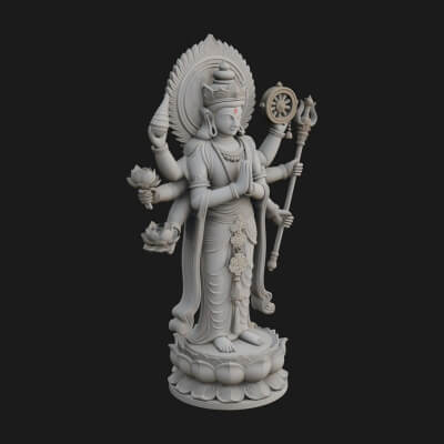 Multi-Armed Guanyin Statue Design 9 3D Print Model