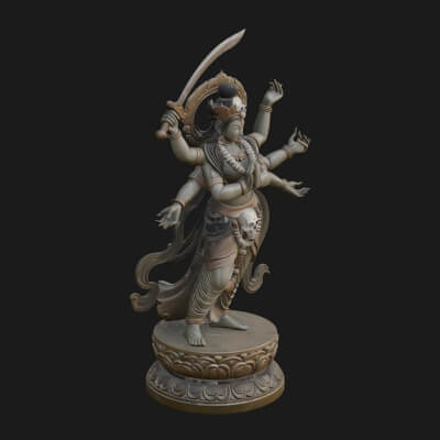 Multi-Armed Wrathful Deity Statue Design 7 3D Print Model