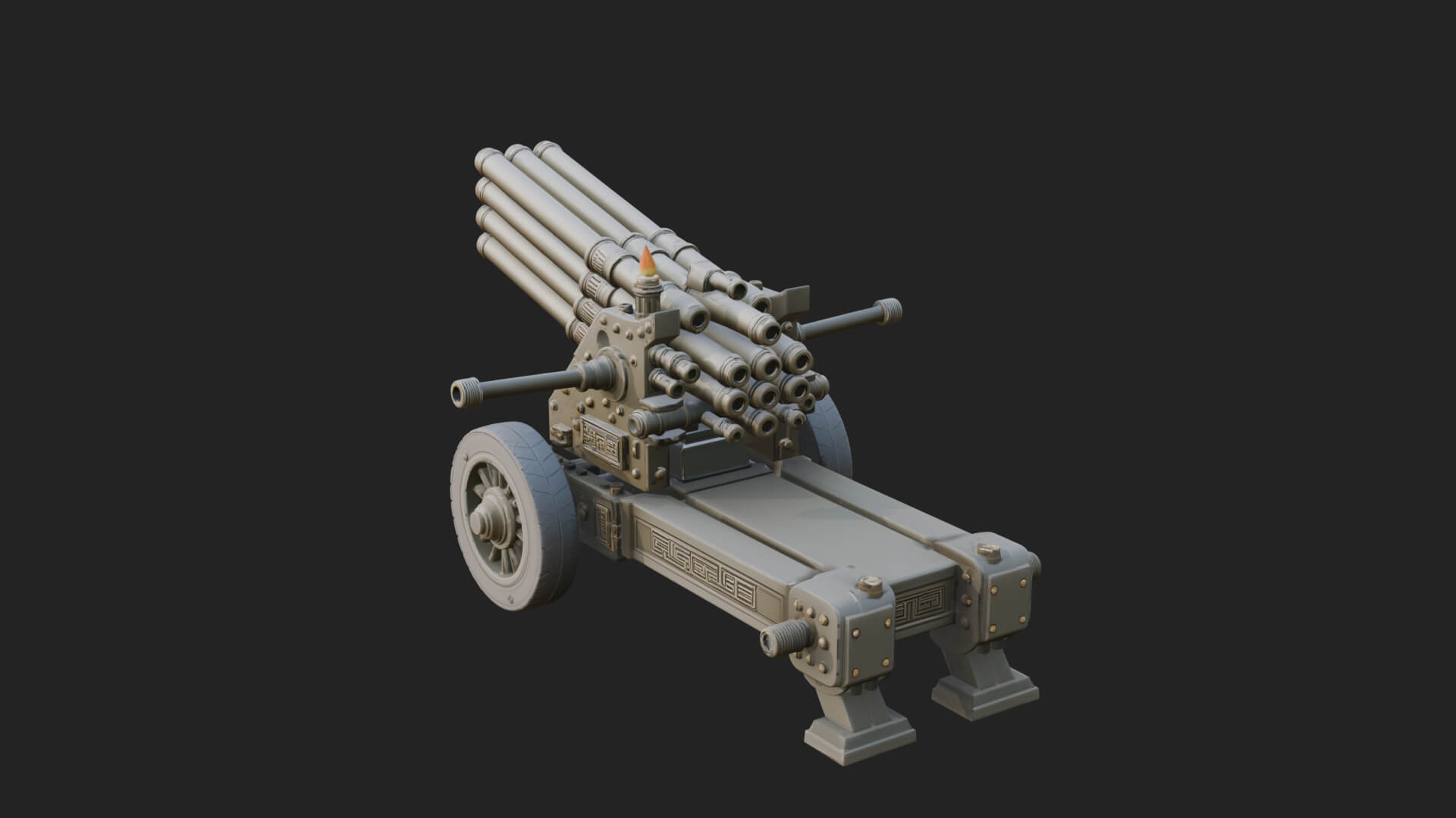 Multi Barrel Rocket Model Design 1 3D Print Model 3D Model