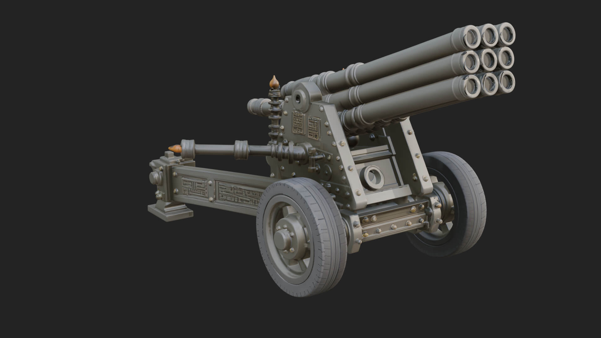 Multi Barrel Rocket Model Design 2 3D Print Model 3D Model