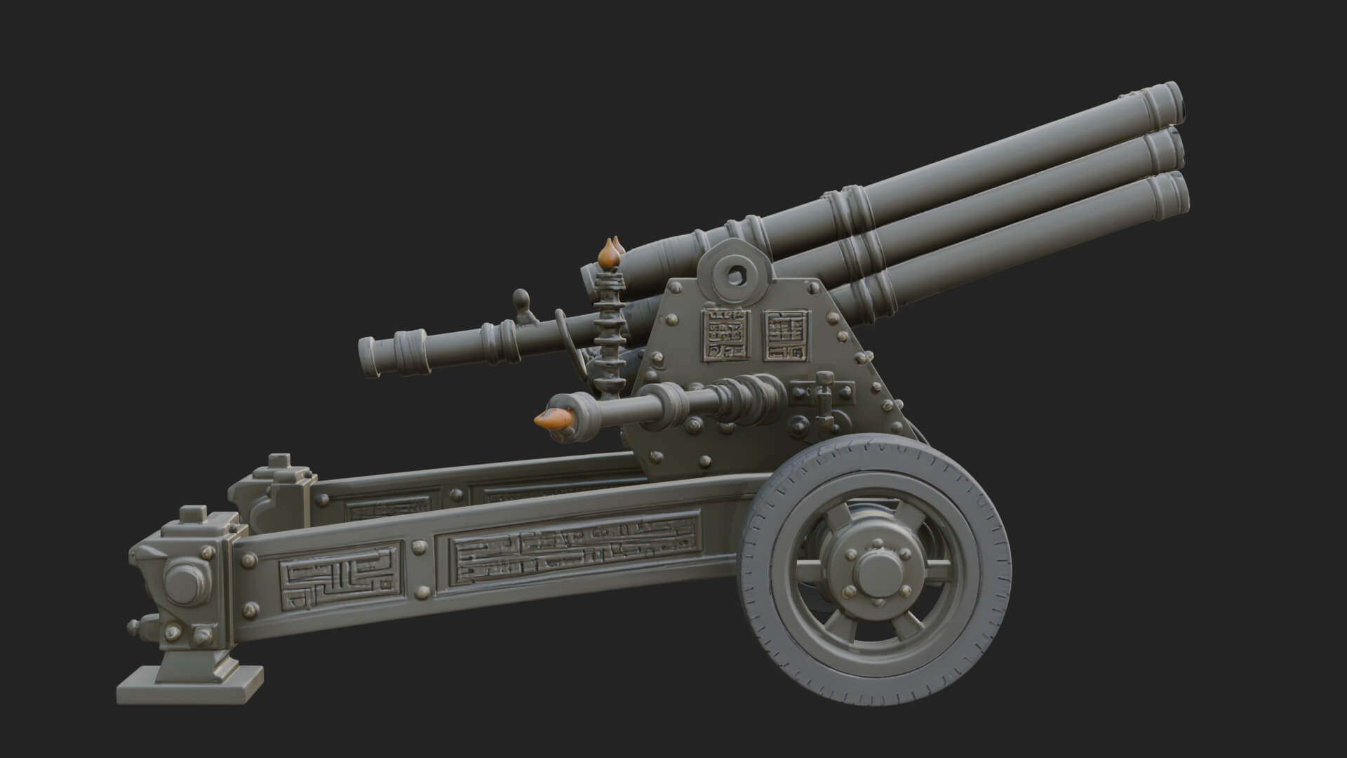 Multi Barrel Rocket Model Design 2 3D Print Model 3D Model