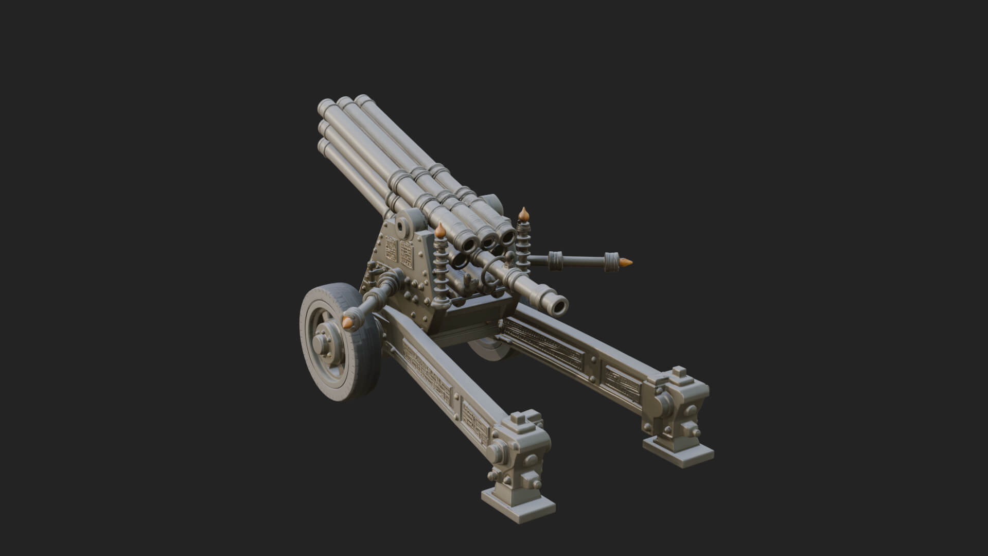 Multi Barrel Rocket Model Design 2 3D Print Model 3D Model
