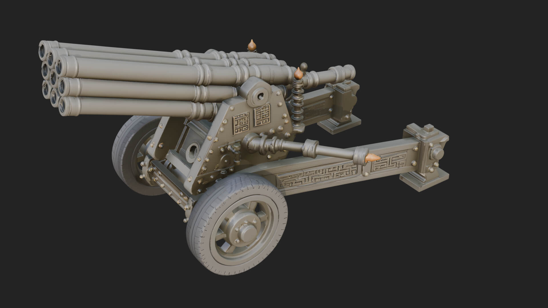 Multi Barrel Rocket Model Design 2 3D Print Model 3D Model