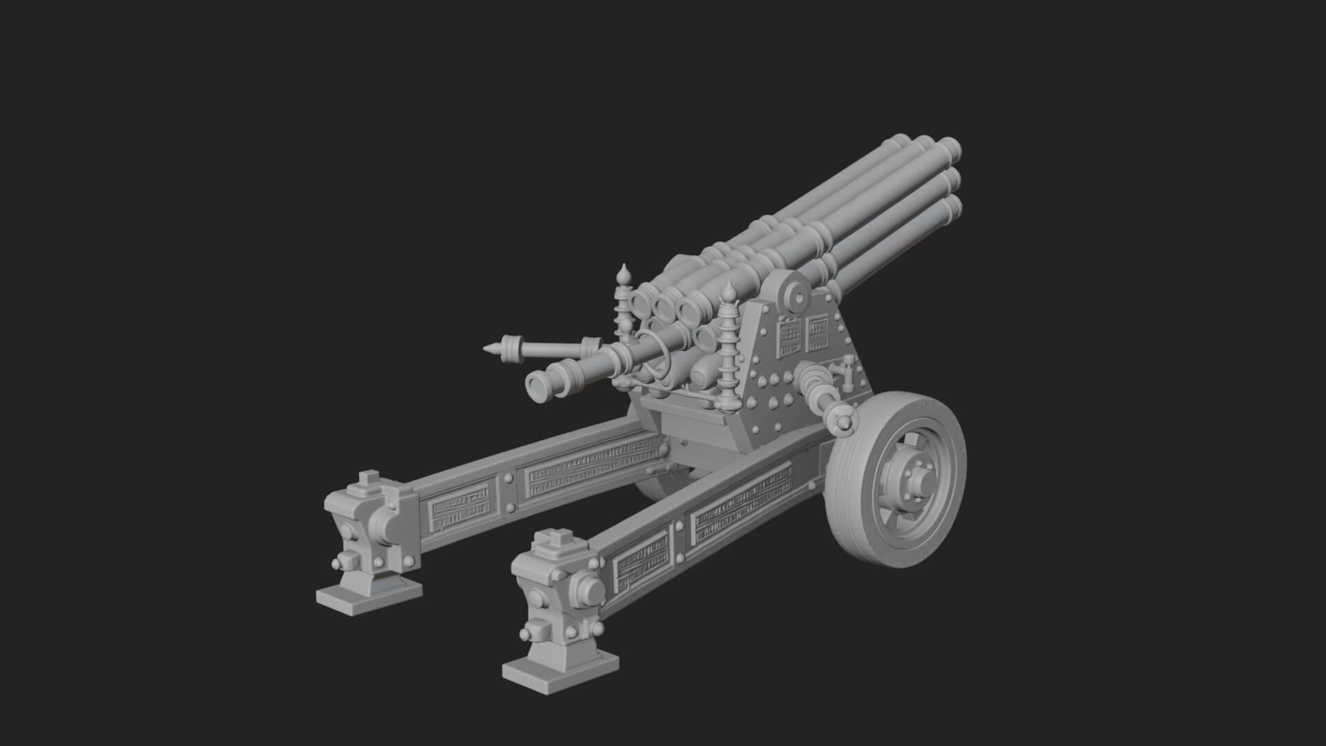 Multi Barrel Rocket Model Design 2 3D Print Model 3D Model