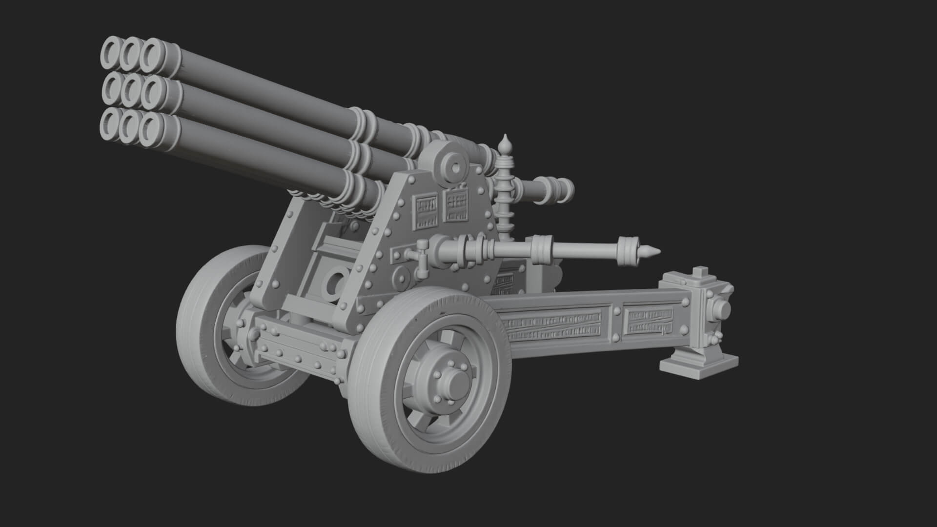 Multi Barrel Rocket Model Design 2 3D Print Model 3D Model