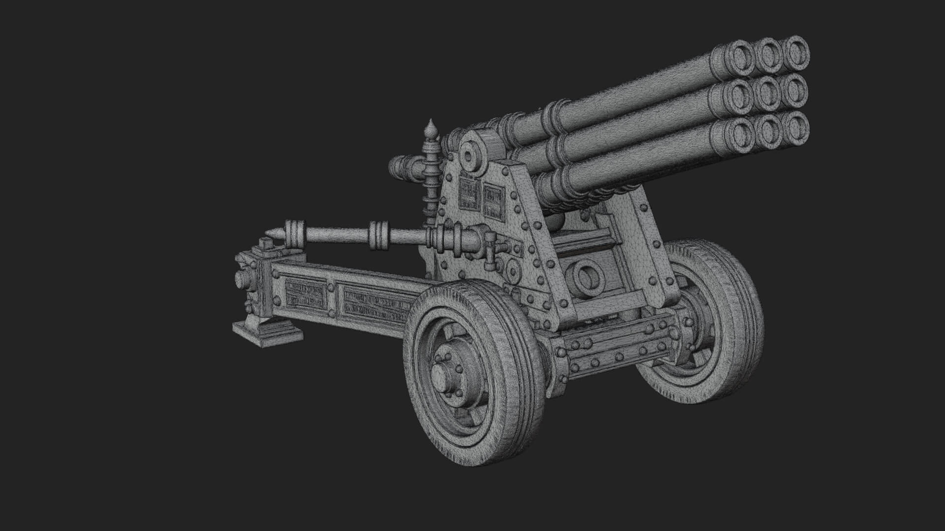 Multi Barrel Rocket Model Design 2 3D Print Model 3D Model