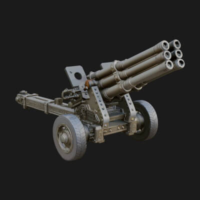 Multi Barrel Rocket Model Design 3 3D Print Model