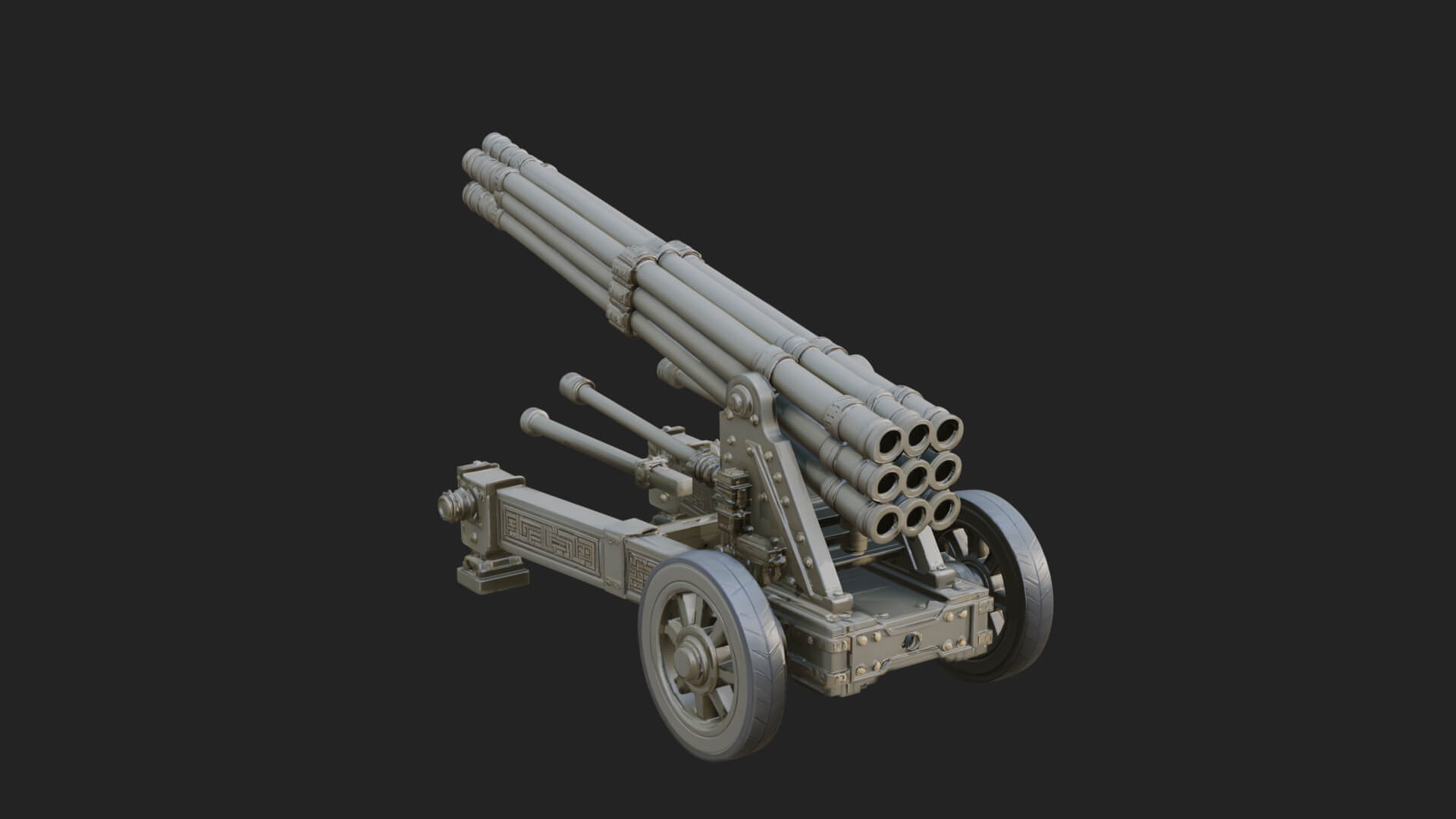 Multi Barrel Rocket Model Design 4 3D Print Model 3D Model