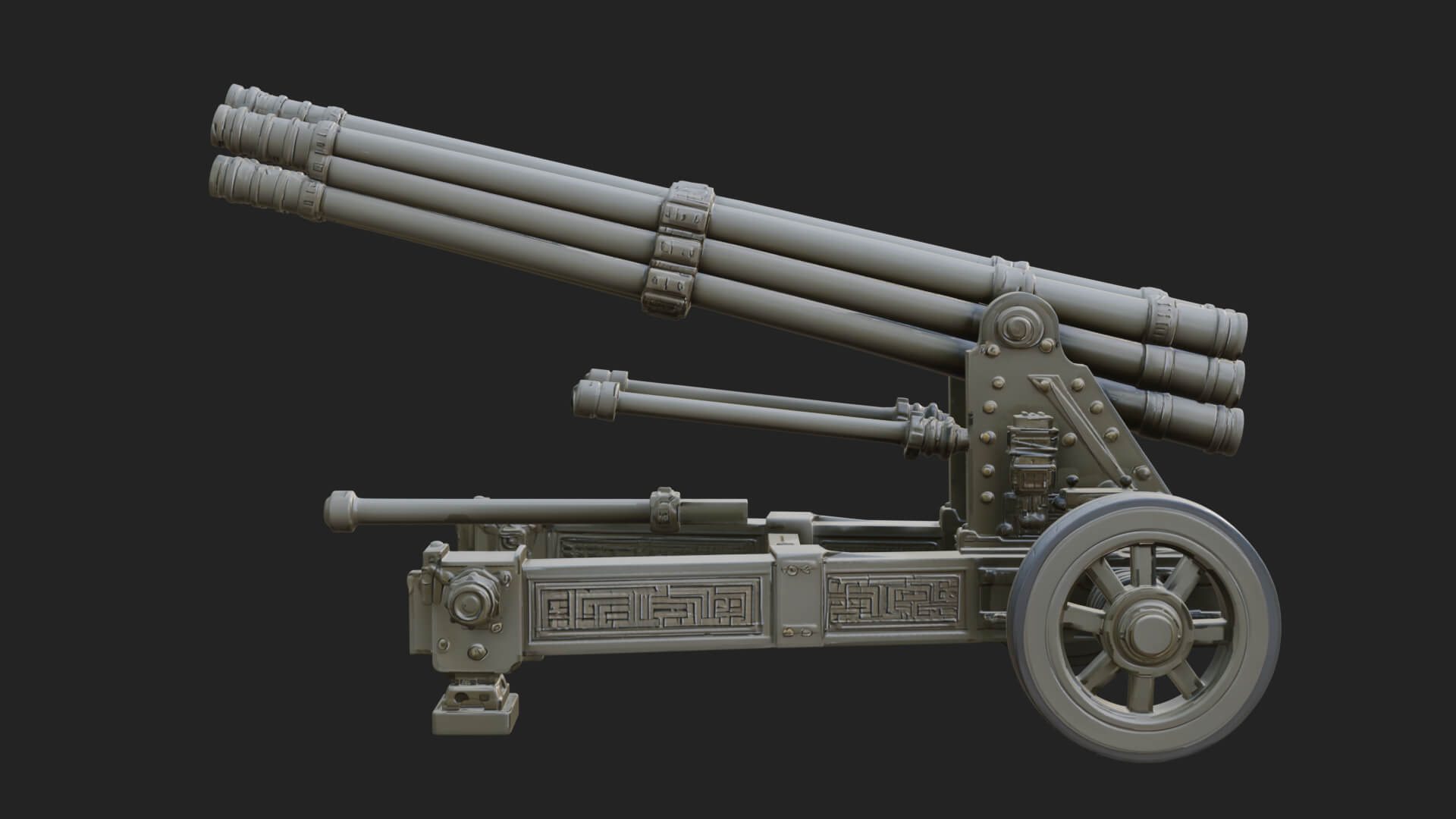 Multi Barrel Rocket Model Design 4 3D Print Model 3D Model