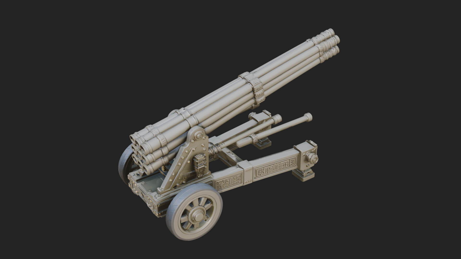 Multi Barrel Rocket Model Design 4 3D Print Model 3D Model