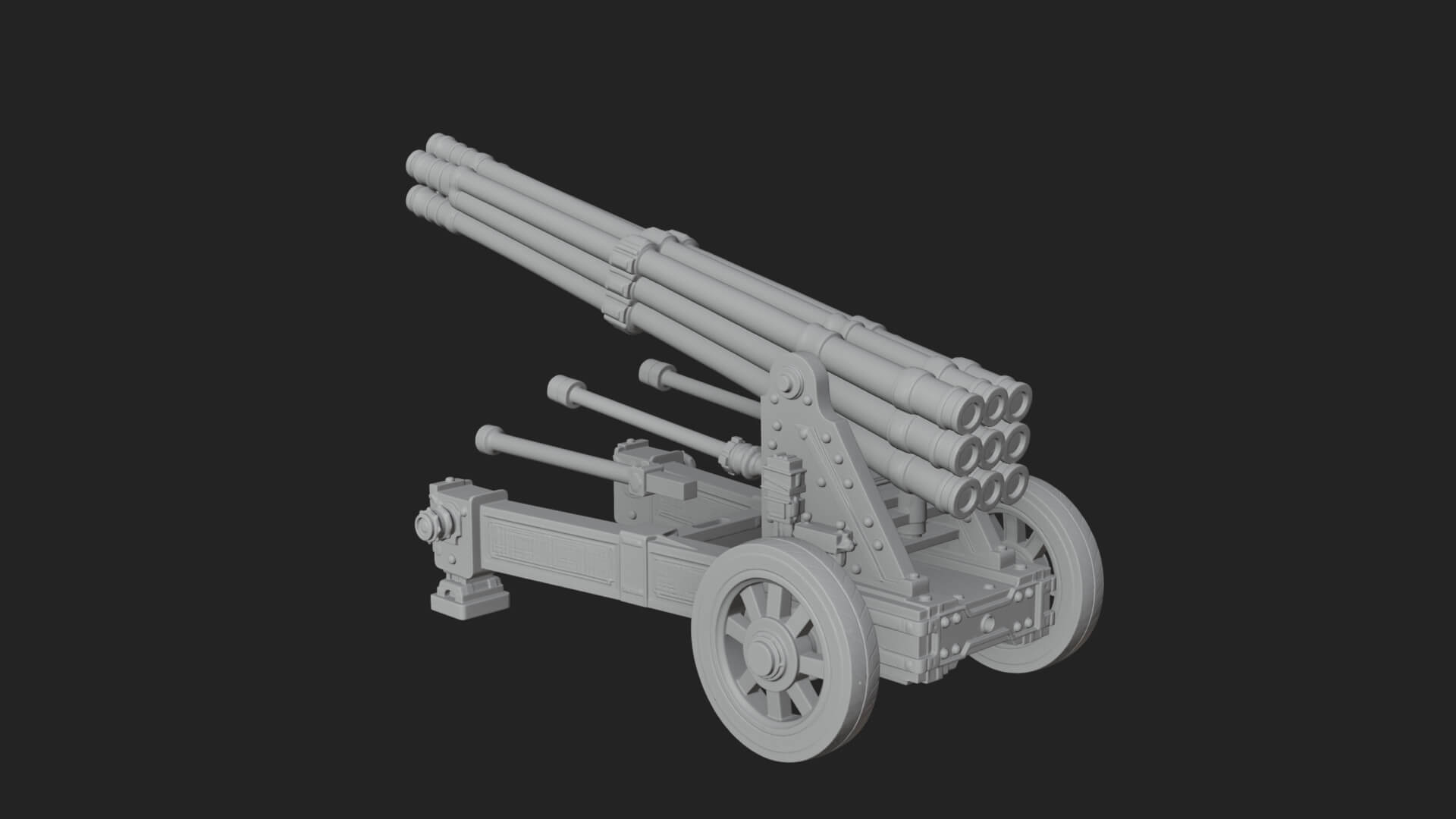 Multi Barrel Rocket Model Design 4 3D Print Model 3D Model