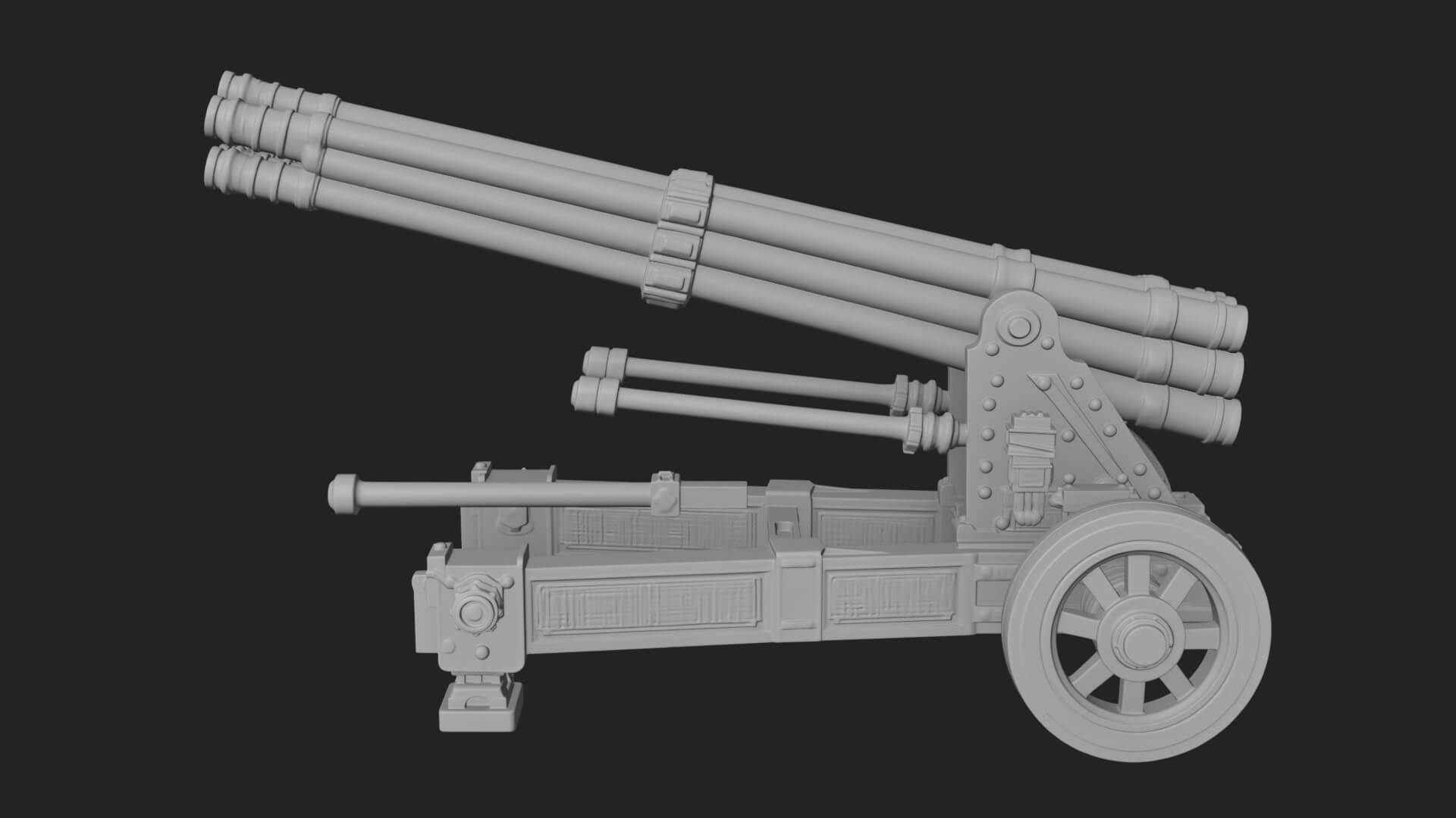 Multi Barrel Rocket Model Design 4 3D Print Model 3D Model