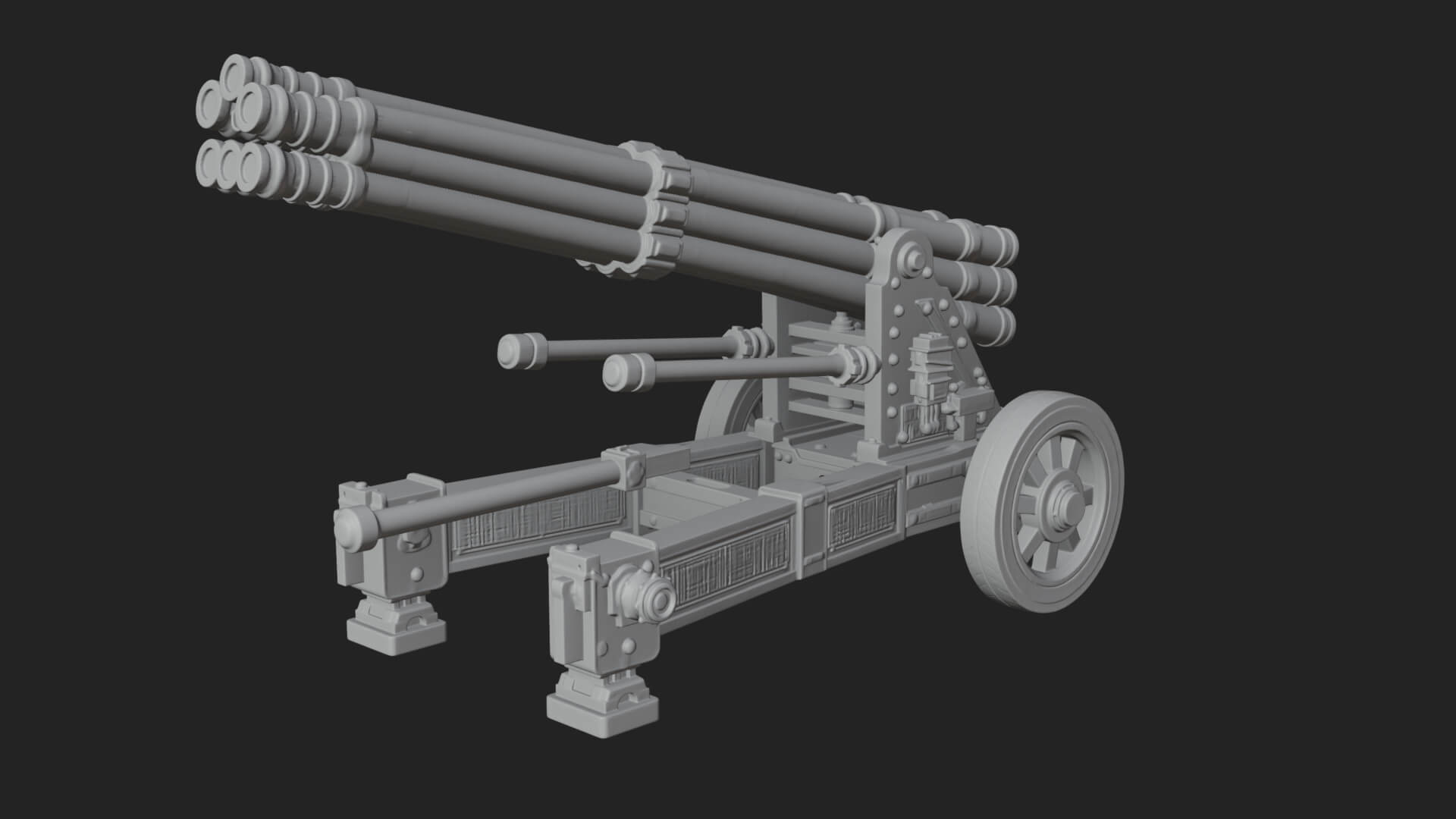 Multi Barrel Rocket Model Design 4 3D Print Model 3D Model