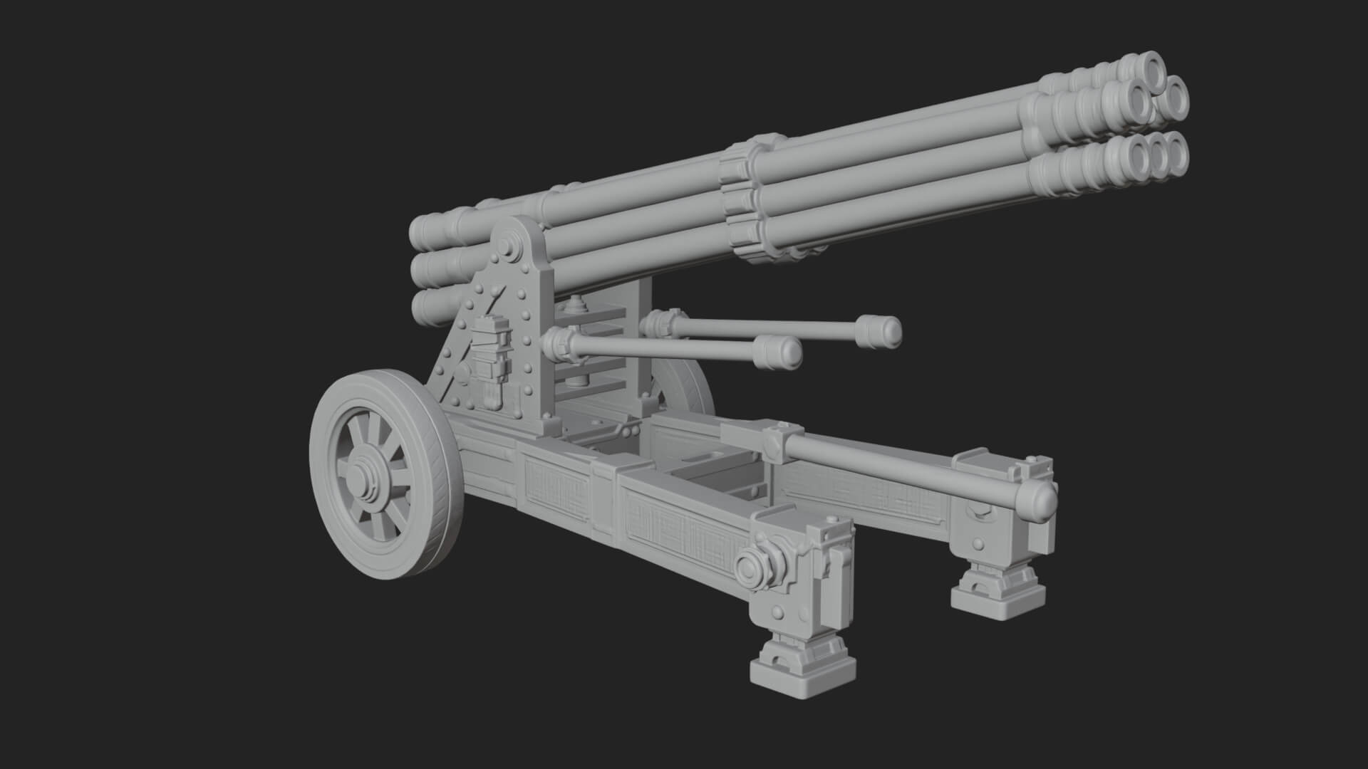 Multi Barrel Rocket Model Design 4 3D Print Model 3D Model