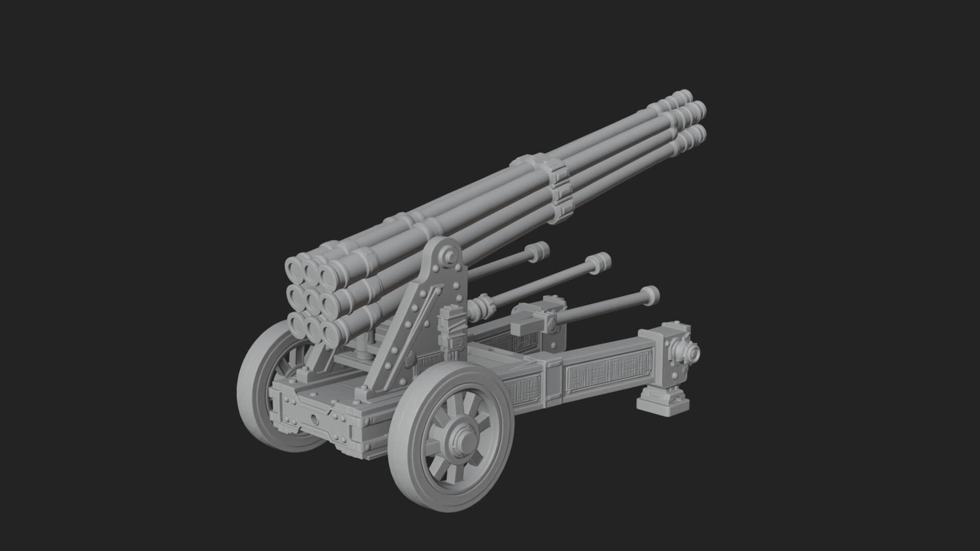 Multi Barrel Rocket Model Design 4 3D Print Model 3D Model