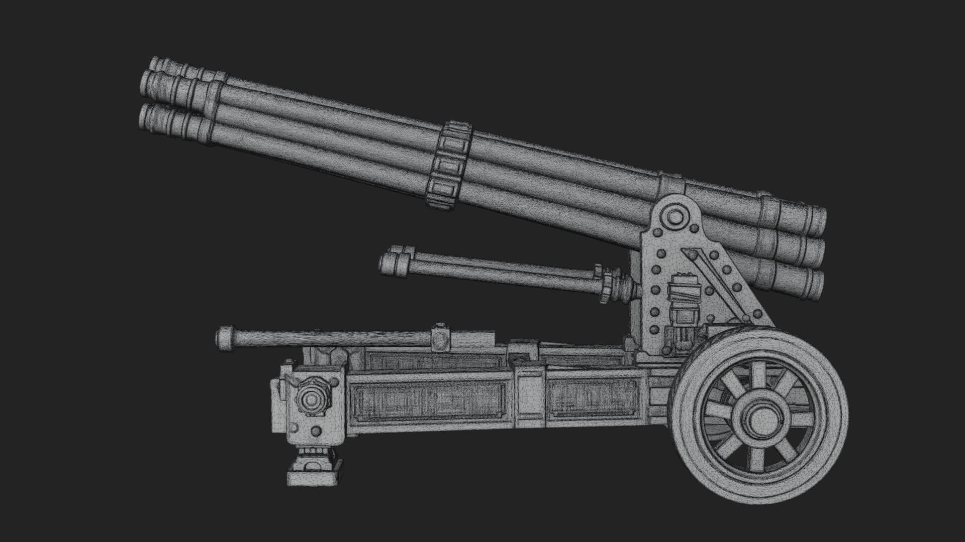 Multi Barrel Rocket Model Design 4 3D Print Model 3D Model