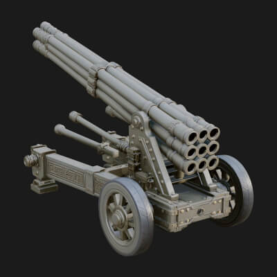 Multi Barrel Rocket Model Design 4 3D Print Model