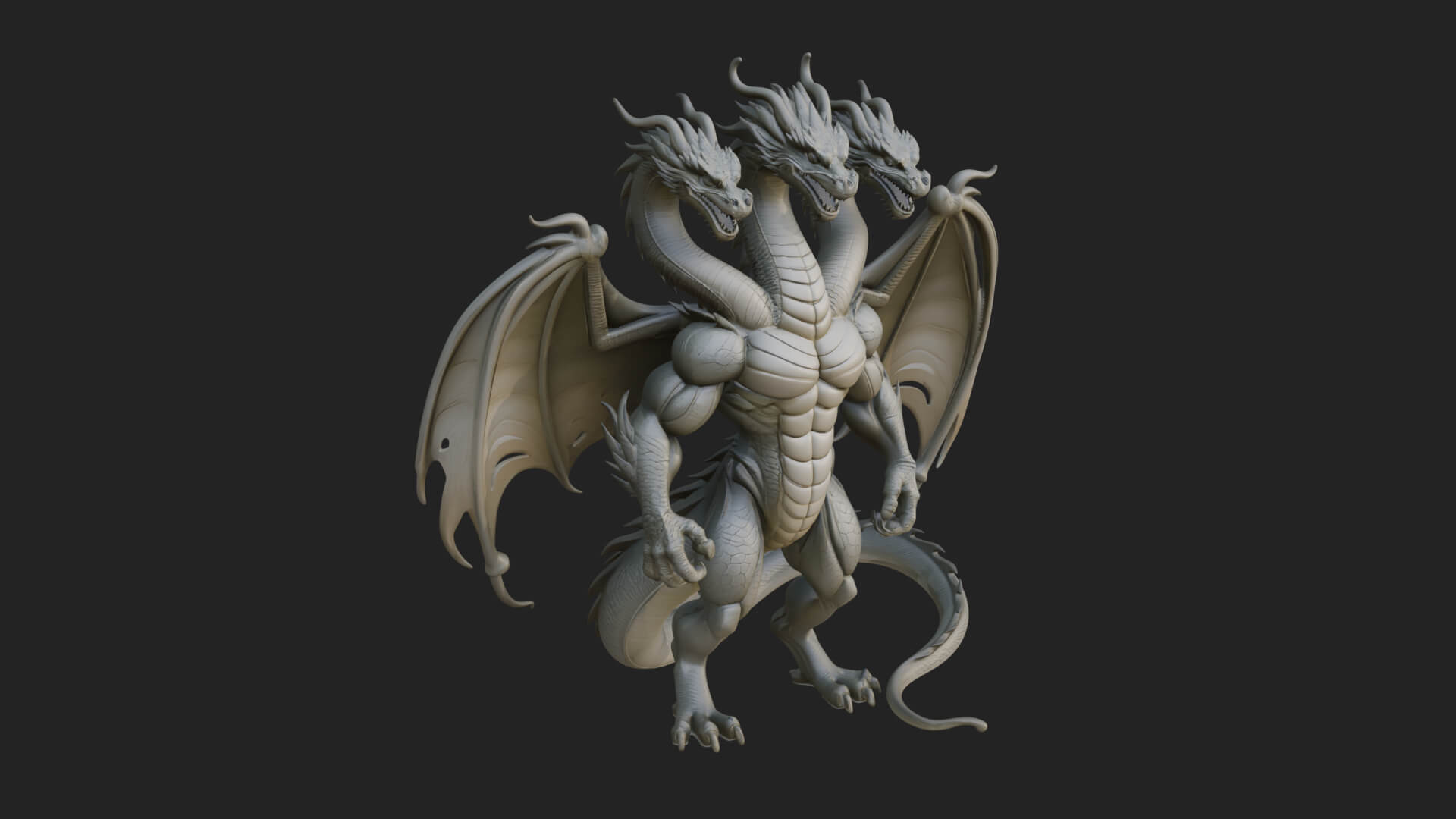 Multi-Headed Hydra Statue Design 10 3D Print Model 3D Model