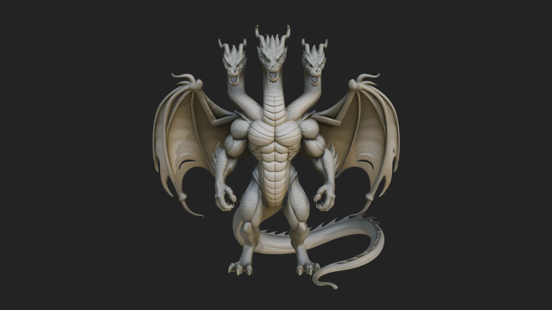 Multi-Headed Hydra Statue Design 10 3D Print Model 3D Model